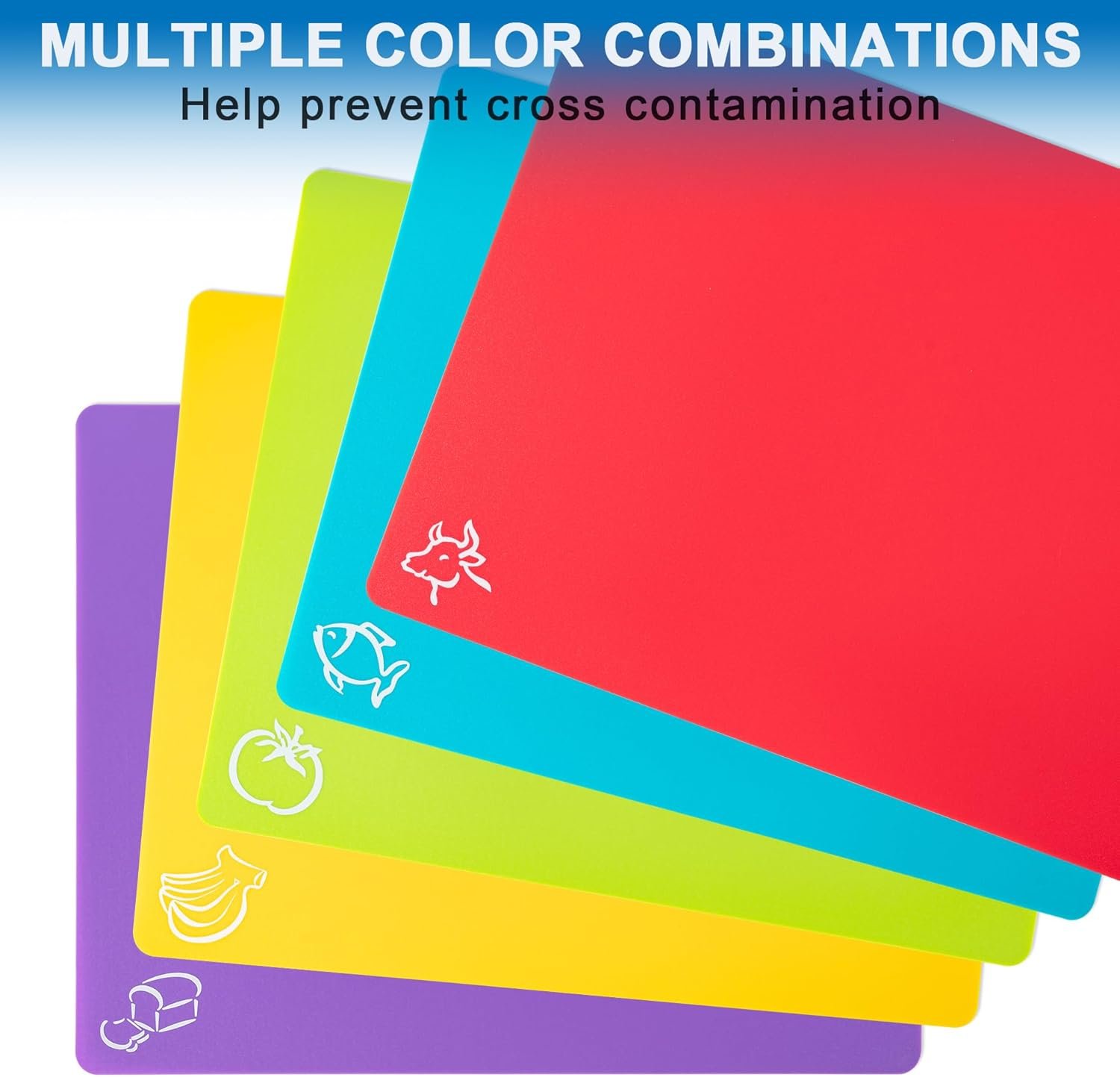 5 Pieces Flexible Plastic Cutting Board Mats