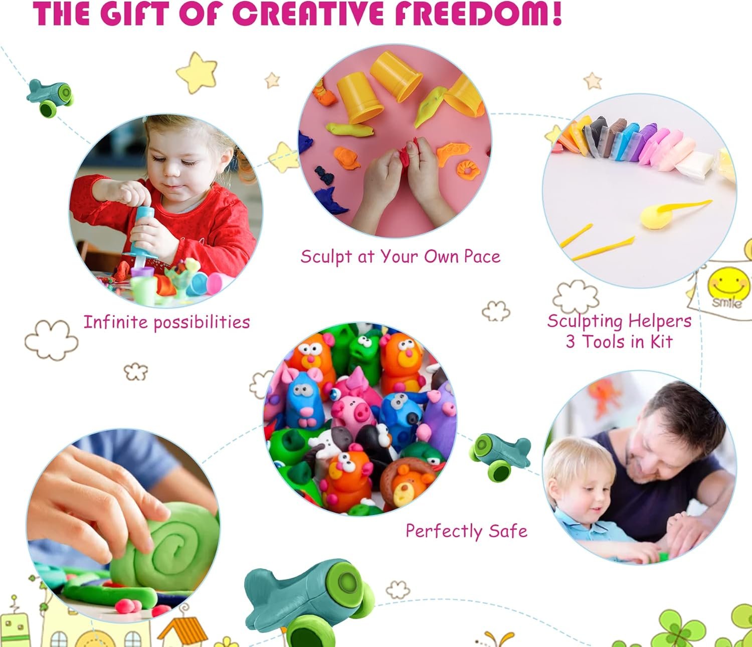 Air Dry Modeling Clay Kit