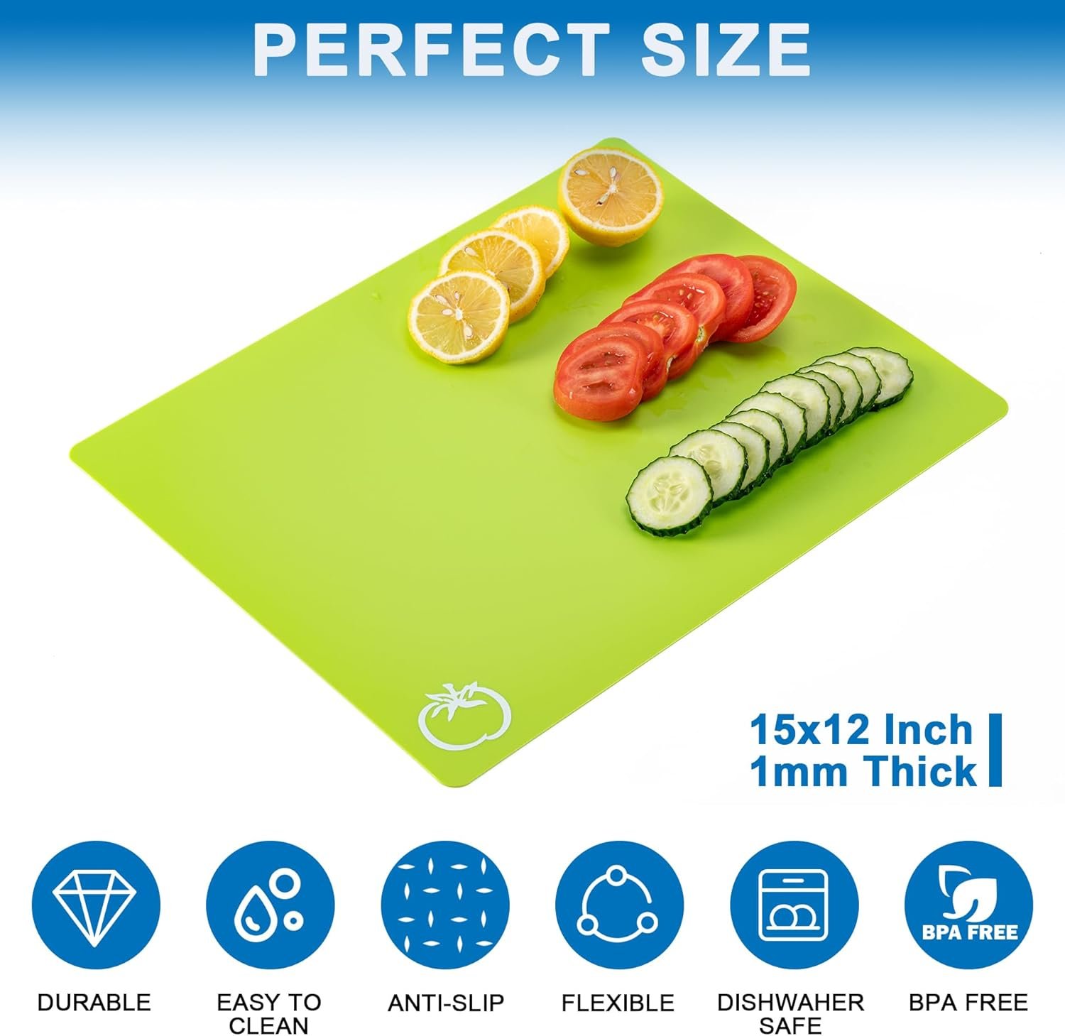 5 Pieces Flexible Plastic Cutting Board Mats
