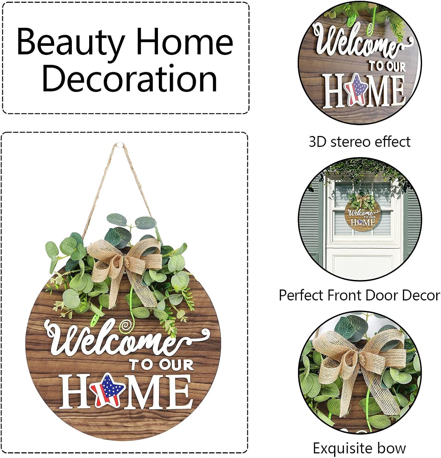 Welcome Sign Front Door Decoration