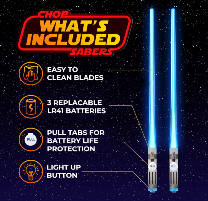 LED Glowing Light Saber Star Wars Chop Sticks