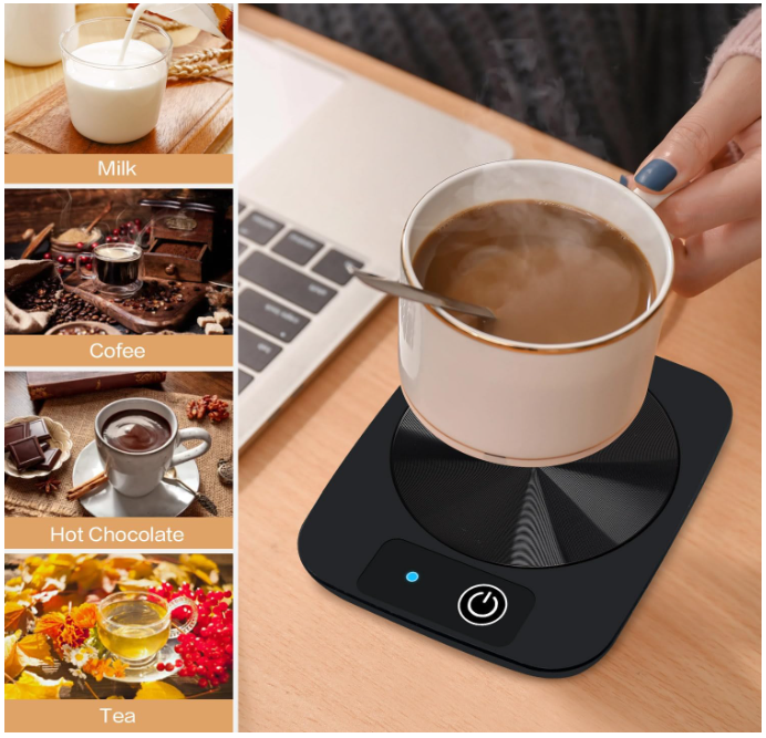 Coffee Electric Mug Warmer with Aluminum Metal Panel
